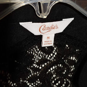 Candie's Black Lace Sleeve Jacket